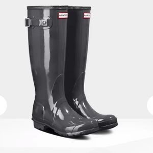 Gray Tall Hunter Boots